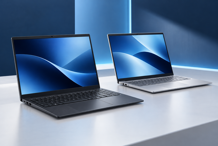 Illustrative black and silver laptops; conceptual image, actual Dell Inspiron 15 3520 units may differ